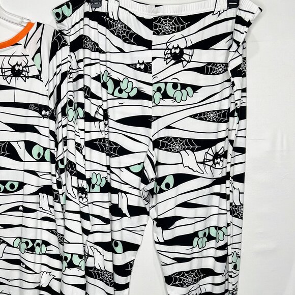 Celebrate Halloween Women’s Pajama Set sz 3X 2 Piece Mummy White Orange - Picture 6 of 10